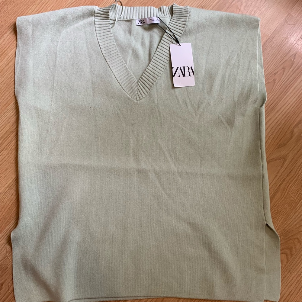 BNWT Zara Sage green sweater vest
